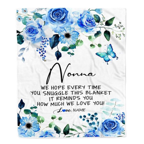 To My Nonna Blanket From Grandkids Floral How Much We Love You, Mother Day Blanket, Personalized Blanket For Mom