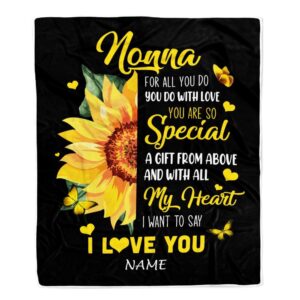 To My Nonna Blanket From Grandkids Granddaughter I Want To Say I Love You Sunfower Mother Day Blanket Personalized Blanket For Mom 1 beucck.jpg