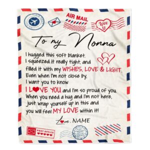 To My Nonna Blanket From Grandkids Grandson Air Mail Letter I Love You Mother Day Blanket Personalized Blanket For Mom 1 j7qrty.jpg