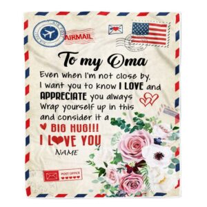 To My Oma Blanket From Grandkids Floral…