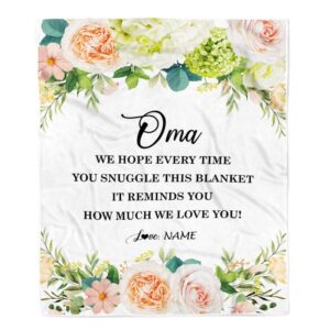 To My Oma Blanket From Grandkids How Much We Love You Flower Mother Day Blanket Personalized Blanket For Mom 1 kil3pr.jpg