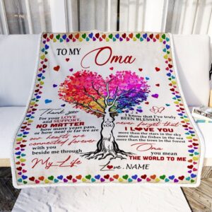 To My Oma Blanket From Grandkids Never Forget That I Love You You Mean The World to Me Mother Day Blanket Personalized Blanket For Mom 2 ytiyjt.jpg