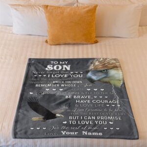 To My Son Blanket From Father Mother Flying To The Sky Eagle Lightning Blanket Blankets For Mothers Day 2 pxyaqd.jpg