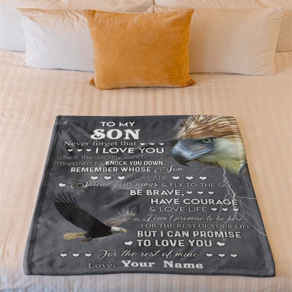 To My Son Blanket From Father Mother Flying To The Sky Eagle Lightning Blanket, Blankets For Mothers Day