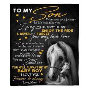 To My Son Blanket From Father Mother Horse Never Forget Way Back Home Blanket Blankets For Mothers Day 1 tgttrs.jpg