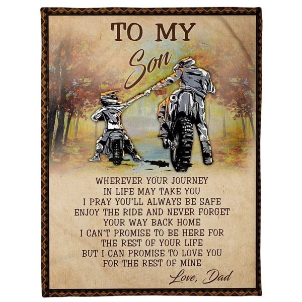 To My Son Blanket From Father Mother Motocross Riding Partner Vintage Blanket, Blankets For Mothers Day