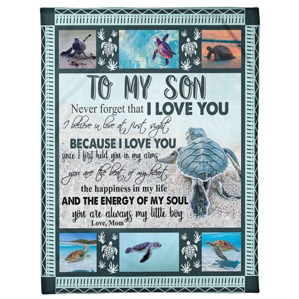 To My Son Blanket From Father Mother The Happiness In Life Sea Turtle Blanket, Blankets For Mothers Day