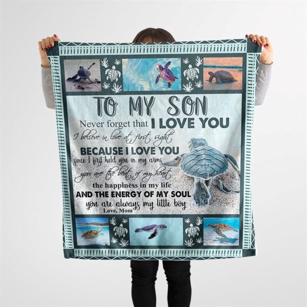 To My Son Blanket From Father Mother The Happiness In Life Sea Turtle Blanket, Blankets For Mothers Day