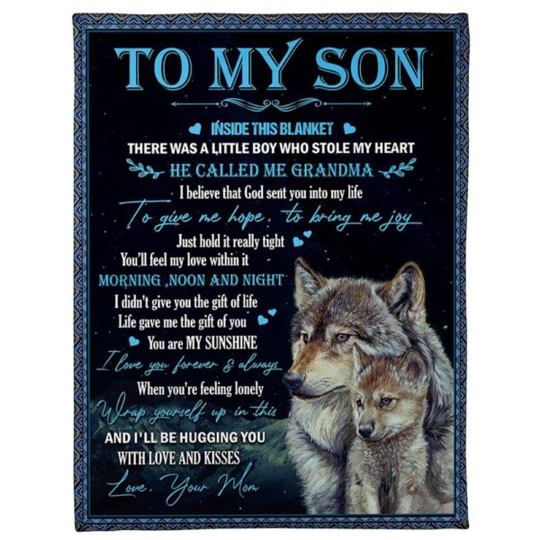 To My Son Blanket From Father Mother Wolves Give Me Hope Bring Joy Blanket, Blankets For Mothers Day