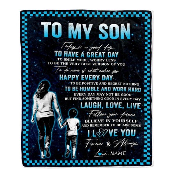 To My Son Blanket From Mom Dad Mother Every Day Laugh Love Live, Mother Day Blanket, Personalized Blanket For Mom