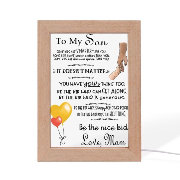 To My Son From Love Mom Vertical Frame Lamp, Picture Frame Light, Frame Lamp, Mother’s Day Gifts
