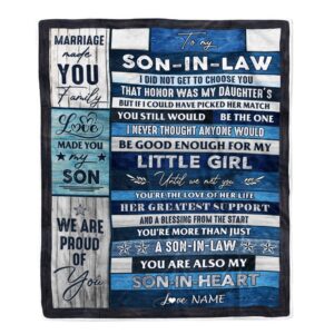 To My Son In Law Blanket From Mother In Law You re The Love Of Her Life Mother Day Blanket Personalized Blanket For Mom 1 fxvhnz.jpg