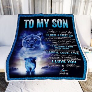 To My Son Lion Blanket From Mom Mother Every Day Laugh Love Live Mother Day Blanket Personalized Blanket For Mom 2 hqaw2o.jpg