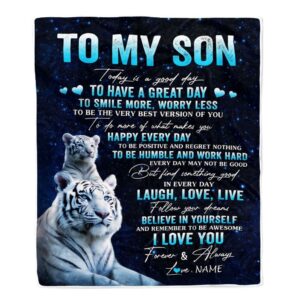 To My Son Tiger Blanket From Mom…