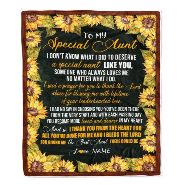 To My Special Aunt Blanket from Niece Nephew Thank you, Mother Day Blanket, Personalized Blanket For Mom