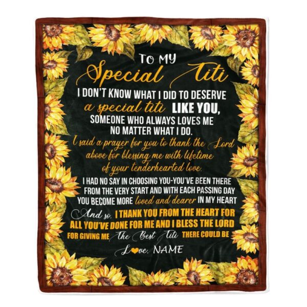 To My Special Titi Blanket From Niece Nephew Thank You, Mother Day Blanket, Personalized Blanket For Mom