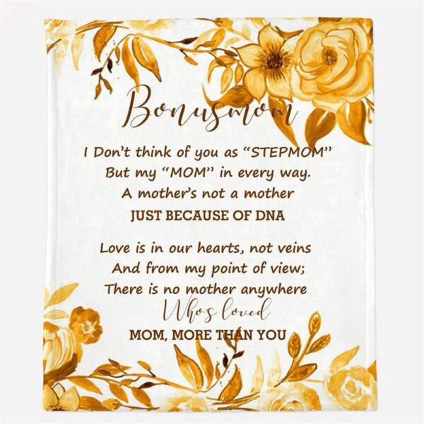 To My Step Up Mom Blanket Love Is In Our Heart Flowers Gifts For Stepfamily Day Stepfamily Day Blanket, Blankets For Mothers Day