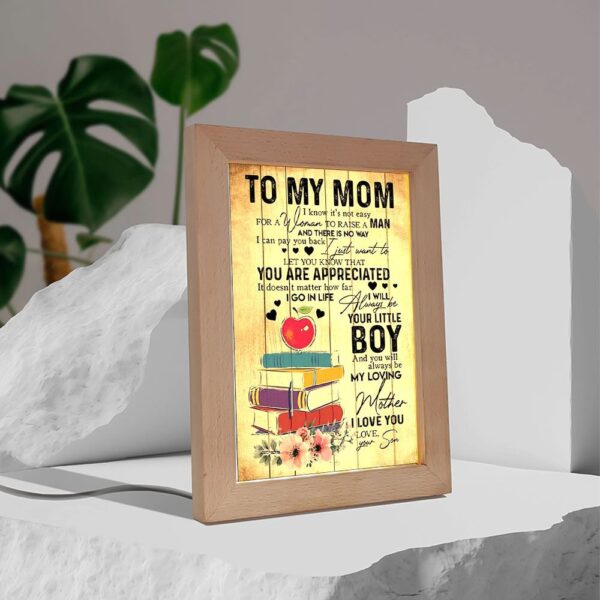 To My Teacher Mom Floral Frame Lamp Mother’S Day Gift, Picture Frame Light, Frame Lamp, Mother’s Day Gifts