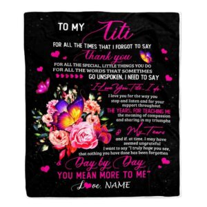 To My Titi Blanket From Daughter Son Flower Butterfly Thank You For All The Special Mother Day Blanket Personalized Blanket For Mom 1 hjvjy2.jpg