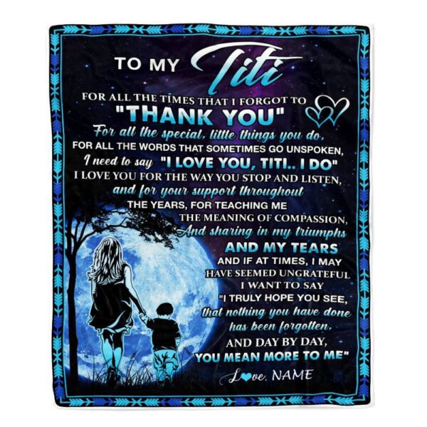 To My Titi Blanket From Nephew Thank You Day By Day, Mother Day Blanket, Personalized Blanket For Mom