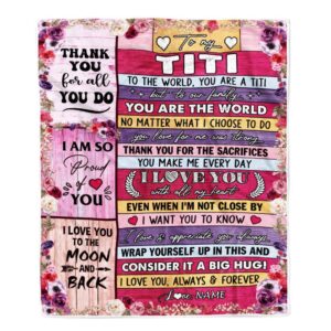 To My Titi Blanket From Niece Nephew Wood Floral Thank You I Love You Mother Day Blanket Personalized Blanket For Mom 1 qdfwgd.jpg