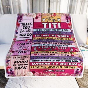 To My Titi Blanket From Niece Nephew Wood Floral Thank You I Love You Mother Day Blanket Personalized Blanket For Mom 2 fn6vrr.jpg