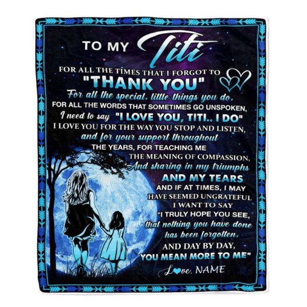 To My Titi Blanket From Niece Thank You Day By Day, Mother Day Blanket, Personalized Blanket For Mom