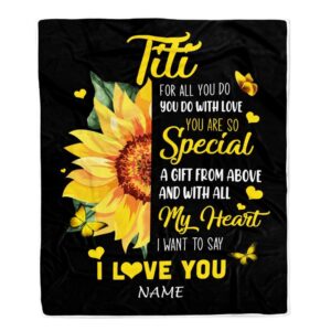 To My Titi Blanket from Niece Nephew…