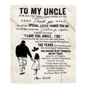 To My Uncle Blanket From Niece For…