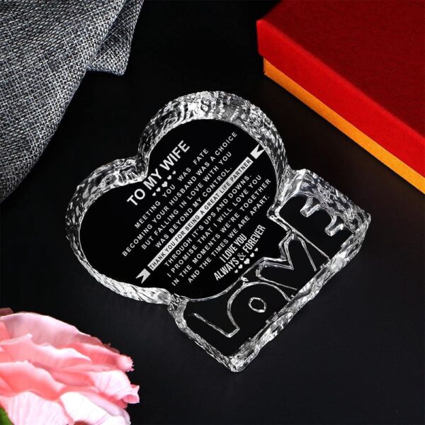 To My Wife, I Iove You Always & Forever Heart Crystal, Mother Day Heart, Mother’s Day Gifts