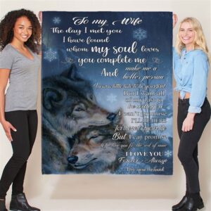 To My Wife I Love You Forever Always Wolf Christmas Gift Ideas From Husband Blanket Blankets For Mothers Day 2 vvclwv.jpg