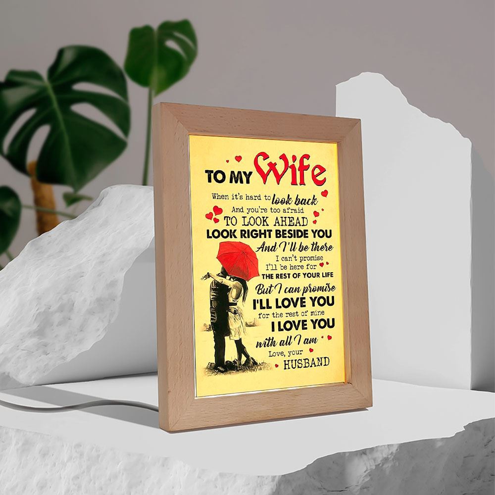 To My Wife Of Your Life I Can Promise I’Ll Love You Frame Lamp, Picture Frame Light, Frame Lamp, Mother’s Day Gifts