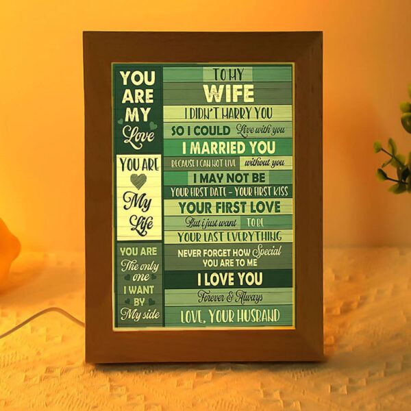 To My Wife You Are My Love Frame Lamp, Picture Frame Light, Frame Lamp, Mother’s Day Gifts