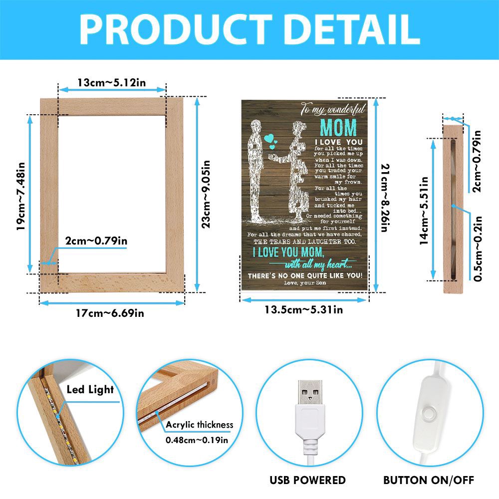 To My Wonderful Frame Lamp, Picture Frame Light, Frame Lamp, Mother’s Day Gifts