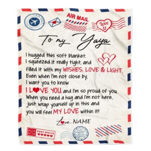 To My Yaya Blanket From Kids Air Mail Letter I Love You Mother Day Blanket Personalized Blanket For Mom 1 jmij8o.jpg