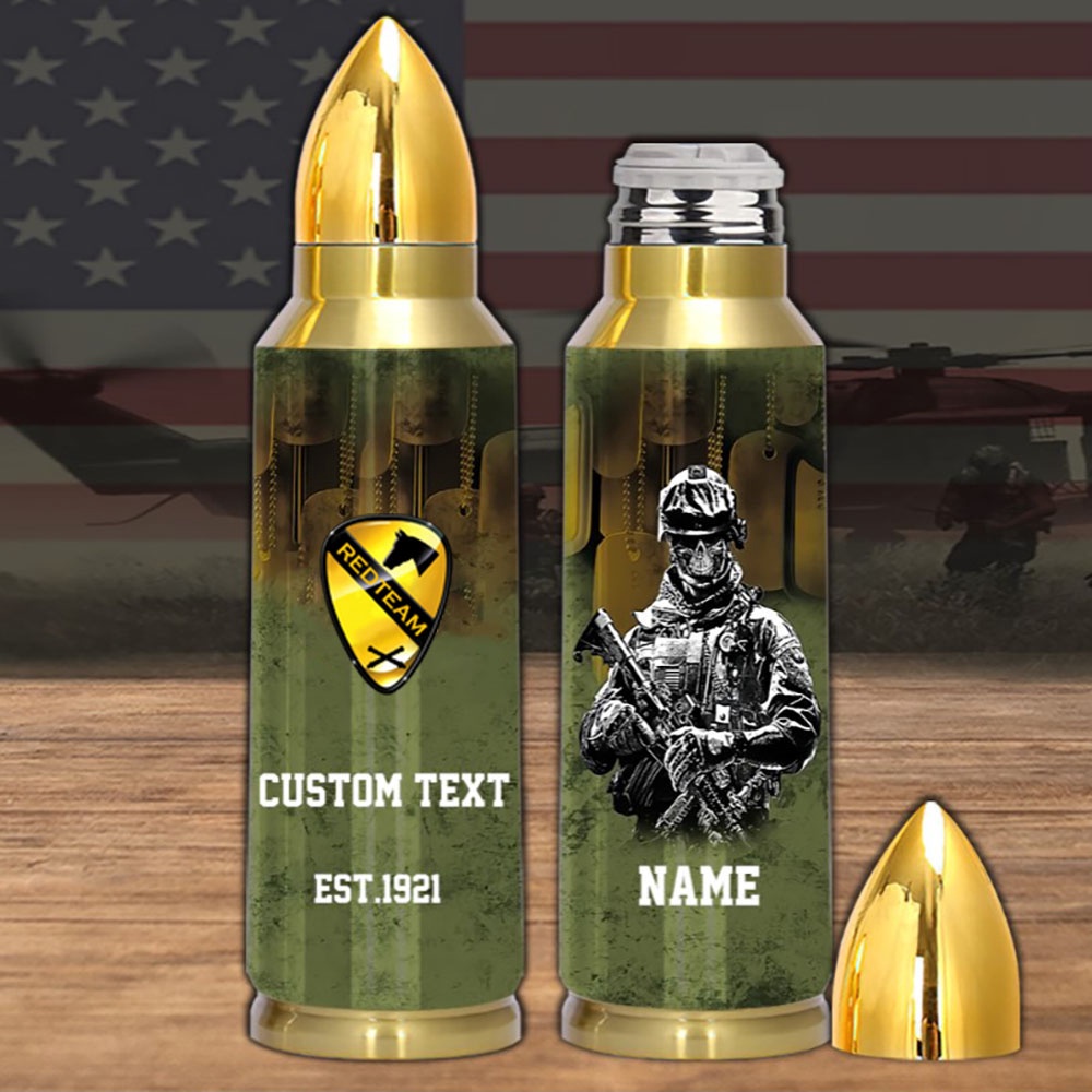 Veteran Army Bullet Tumbler Cavalry Division 1st Cavalry Division Artille, Army Tumbler, Bullet Tumbler, Military Tumbler