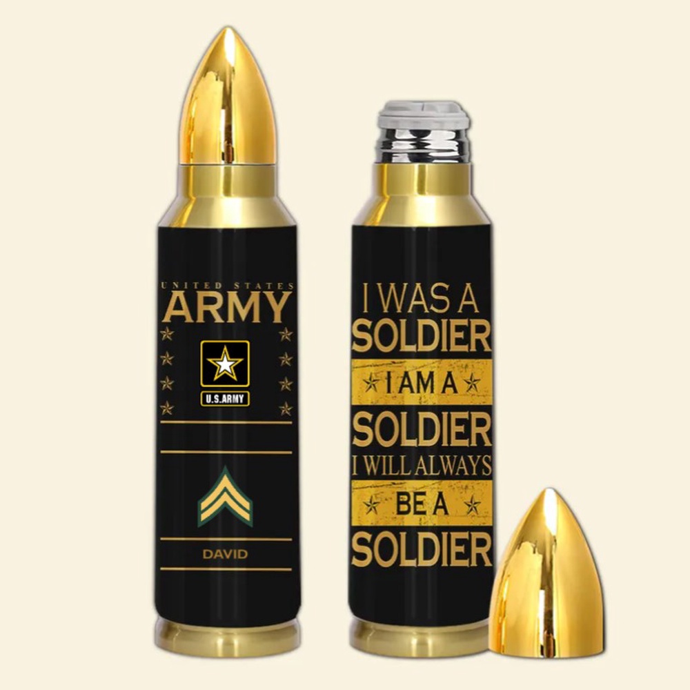 Veteran Custom Bullet Tumbler Once A Veteran Always A Veteran, Army Tumbler, Bullet Tumbler, Military Tumbler