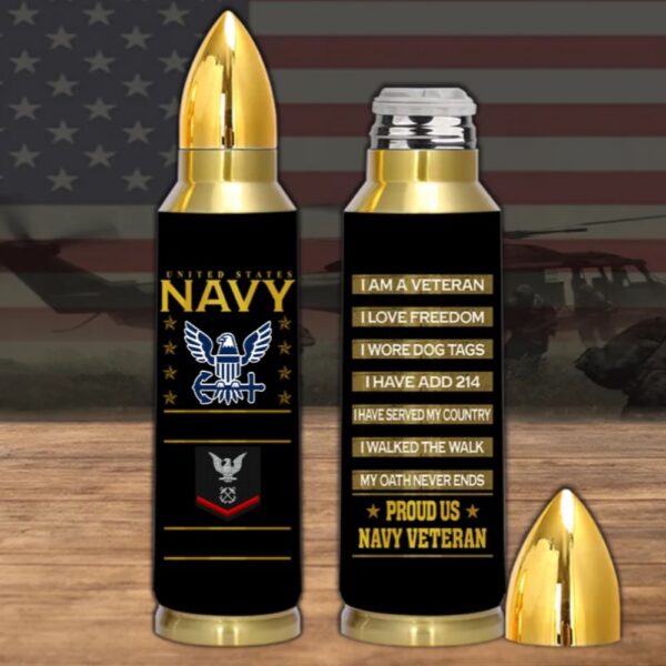 Veteran Custom Bullet Tumbler Proud Us Veteran, Navy Tumbler, Bullet Tumbler, Military Tumbler