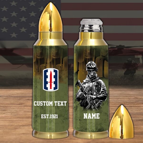 Veteran First US Army 120th Infantry Brigade Bullet Tumbler, Army Tumbler, Bullet Tumbler, Military Tumbler, Personalized Gift
