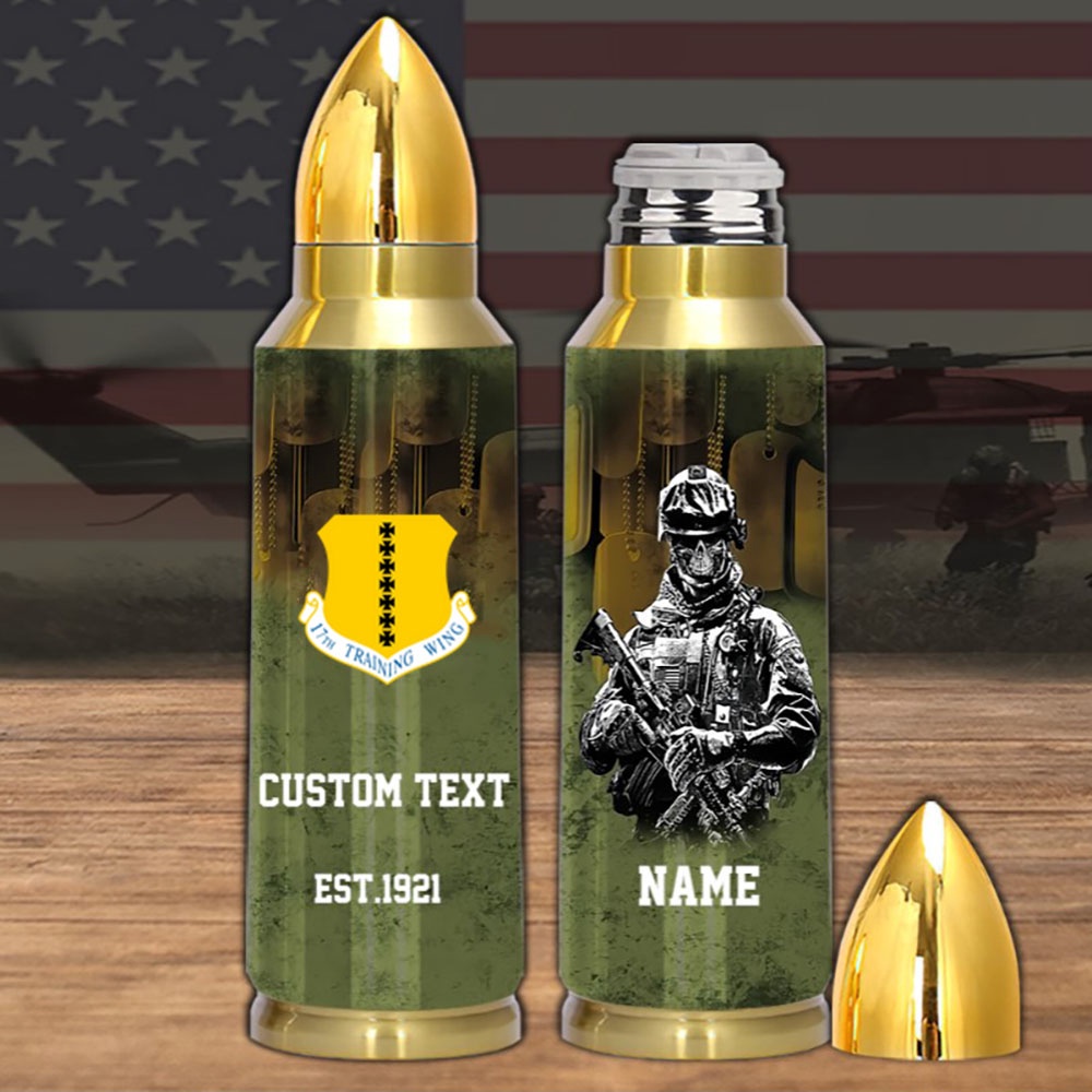 Veteran US Air Force 17th Training Wing Bullet Tumbler, Us Air Force Tumbler, Bullet Tumbler, Military Tumbler