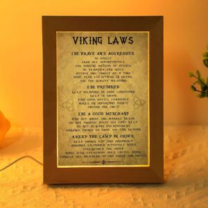 Viking Laws Vertical Frame Lamp, Picture Frame…