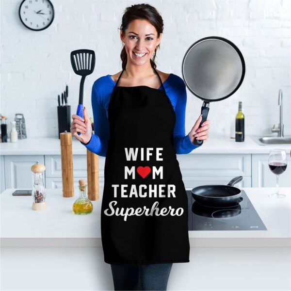 Wife Mom Teacher Superhero Mothers Day Apron, Aprons For Mother’s Day, Mother’s Day Gifts