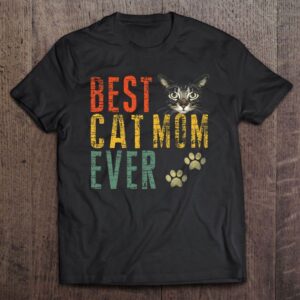 Women Best Cat Mom Ever Shirt Funny…