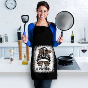 Women Mom Life Bleached Shirt Mom Life Leopard Messy Bun Apron Aprons For Mother s Day Mother s Day Gifts 2 easfth.jpg