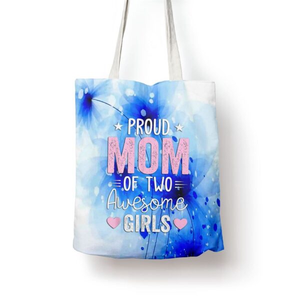 Women Mom Of 2 Girls Two Daughters Mothers Day Tote Bag, Mom Tote Bag, Tote Bags For Moms, Gift Tote Bags