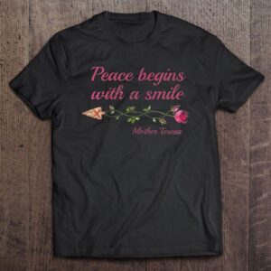 Womens Distressed Mother Teresa Quote Peace Beings…