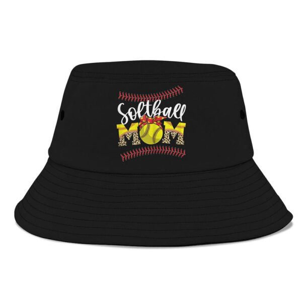 Womens Funny Softball Mom Mothers Day Leopard Baseball Stiches Bucket Hat, Mother Day Hat, Mother’s Day Gifts