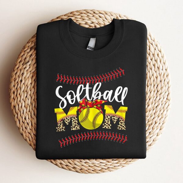 Womens Funny Softball Mom Mothers Day Leopard Baseball Stiches Sweatshirt, Mother Sweatshirt, Sweatshirt For Mom, Mum Sweatshirt