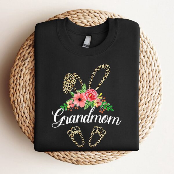 Womens Mothers Day Easter Gifts Flower Grandmom Leopard Bunny Sweatshirt, Mother Sweatshirt, Sweatshirt For Mom, Mum Sweatshirt