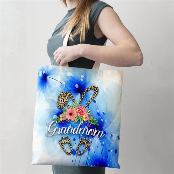Womens Mothers Day Easter Gifts Flower Grandmom Leopard Bunny Tote Bag, Mom Tote Bag, Tote Bags For Moms, Gift Tote Bags
